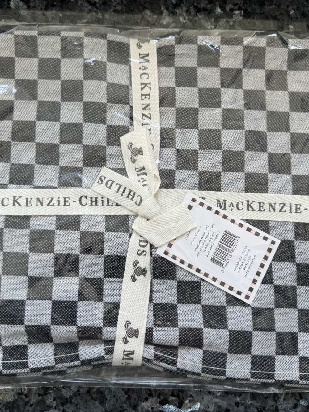 Mackenzie Childs Courtly Check 100% Cotton Placemats Set of 4, NEW